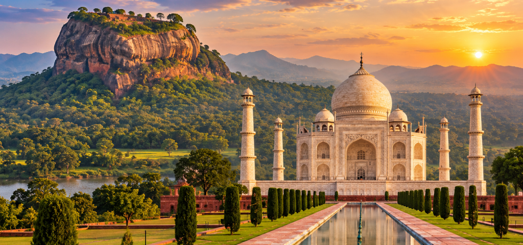 Taj Mahal and Sigiriya at Sunset (1)